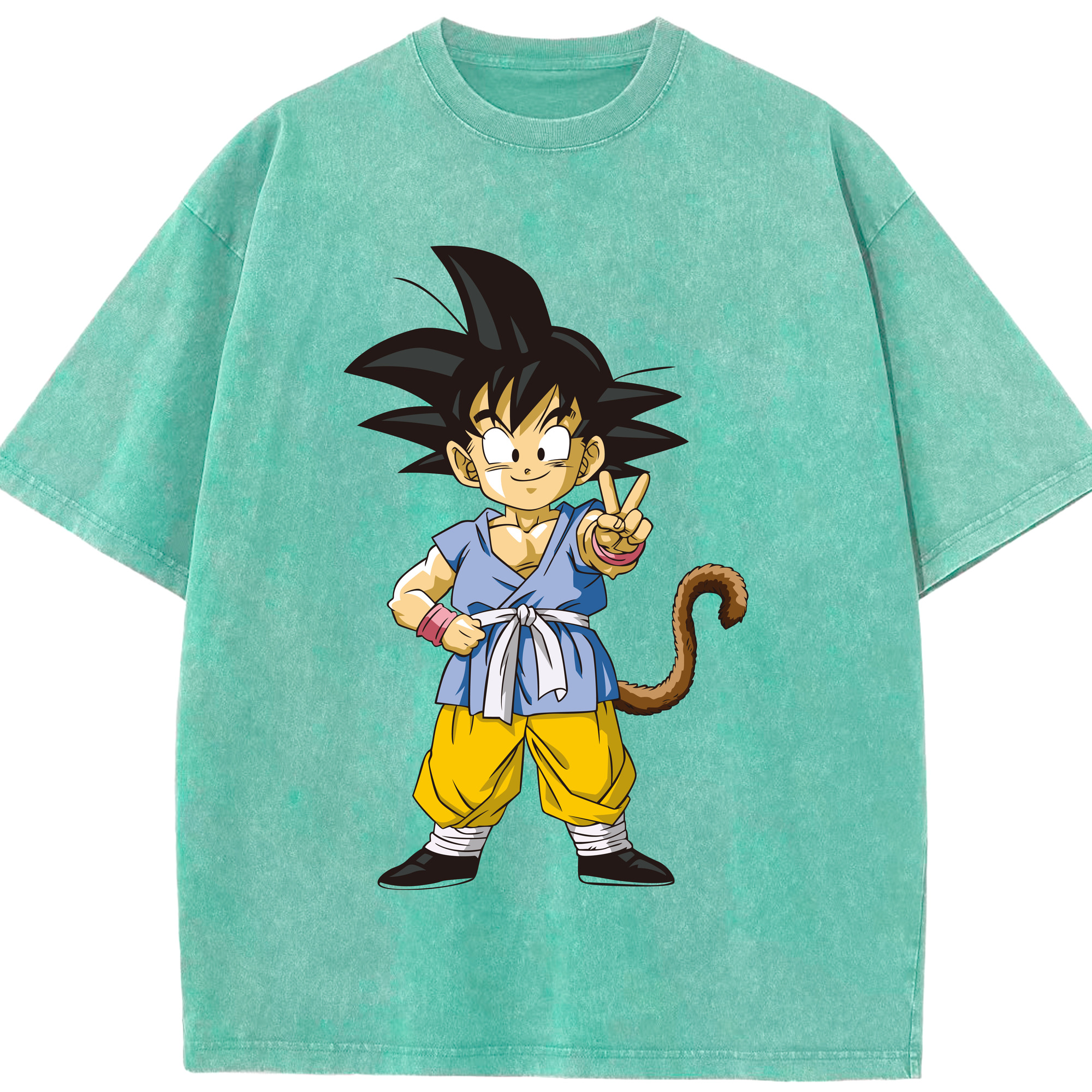 （画像用） ドラゴンボール 孫悟空（そん ごくう）Son Goku カカロット DRAGON BALL Kakarotto 綿100% ヴィンテージ風 半袖Tシャツ（フロントプリント）